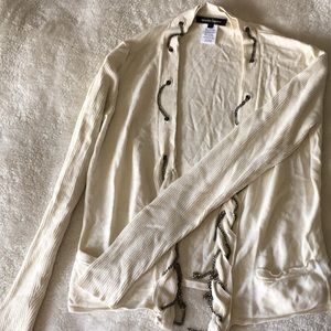Nanette Lepore chain off white cardigan